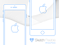 iPhone 6 & 6 Plus Wireframe .sketch Freebie by Hudson-Peralta in 35个新鲜的iPhone6展示模型PSD下载