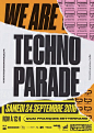 La Techno Parade est un évènement annuel qui fait la promotion de la culture et de la musique. Il rassemble chaque année plus de 350000 personnes qui défilent dans les rues de Paris. Nous avons remporté l’appel d’offres pour la création de l’affiche dédié