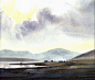 英国David Bellamy水彩画欣赏，擅长画山峦和野外沿海场景。