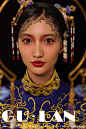谷兰美妆教育频道的化妆造型作品《最美中国风与面部彩绘的融合》