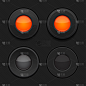 单选按钮。黑色和橙色的界面3d标志