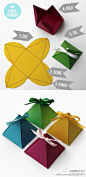 立体四棱锥各种色彩礼品盒 很简单吧 ！！！
