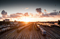 Brown Train during Sunrise