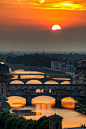 Places to Go / Sunset over Arno, Florence, Italy