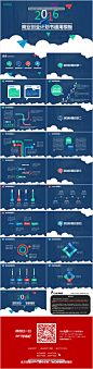 【云端】蓝绿色互联网+商业创业计划书通用商务模板PPT模板 #色彩#