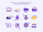 Finance, money, banking and more,  flat icons set - Illustration