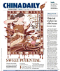 [米田主动设计整理]《中国日报》国际版插画欣赏，让中国的美漂洋过海。作者@插画师李旻