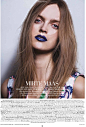 Blue lips on Mirte Maas in Vogue profile