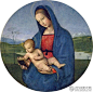 拉斐尔《科涅斯塔比勒圣母》作于1502年，可能是拉斐尔从从翁布里亚到佛罗伦萨时期最后的一副油画作品。该作品1871年由俄罗斯沙皇亚力山大二世获得，并送给他的配偶玛丽亚以后。这幅画描绘的是圣母抱着孩子（圣子耶稣）在读书。前苏联于1970年12月25日发行了一套七枚的“苏联博物馆馆藏欧洲名画”邮票，其中第一枚就是收藏在圣彼得堡埃尔米塔日博物馆的拉斐尔名画《科涅斯塔比勒圣母》。