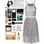 A fashion look from November 2015 featuring crop top, ballet skirt and navy sandals. Browse and shop related looks.