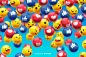 Group of facebook emoticon reactions Free Vector