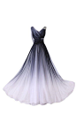 Gorgeous Bride Elegant Lang V-Ausschnitte A-Linie Chiffon Abendkleider Festkleid Ballkleid -38 Mehrfarbig C