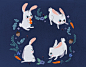 Bunnies and Carrots : project for licensing classa baby tableware set