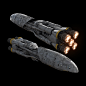 Mon Calamari Corvette, EC Henry : Based on a blurry background ship in Return of the Jedi.