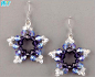 用水晶珠制作漂亮的五角星串珠水晶耳环的做法图解╭★肉丁网