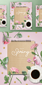 春季春天韩式唯美小清新海报PSD模板Korean spring air beauty poster PSD template Vol.01_平面素材_海报_模库(51Mockup)