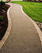 aggregate concrete with concrete expansion | Exposed aggregate walkway with stamped ribbons
