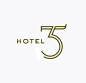 'Hotel 35' - Nice, professional look given by the calligraphy and color choice. The 35 could almost be a logo in itself, giving a good mix for the logotype.: 