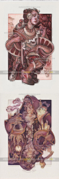 94张美国CG大师扑克牌风格插画图片史诗级游戏人物角色妖怪神话-淘宝网