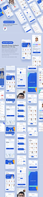 医生查找和预约医疗主题iOS App应用UI套件 