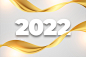 2022 new year golden wavy background design