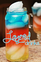 Layered Drinks! Fun for parties. (non alcoholic). Great for the 4th of July!