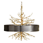 Global Views - Global Views Twig Pendant, Brass - Cast from real twigs, the brass chandelier is a sculptural masterpiece. Smooth nickel plated or brass shade with frosted glass diffuser really set off the twig finial and twig decoration above the shade. T