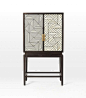 West Elm Bone Inlaid Bar Cabinet