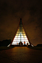 Luce Memorial Chapel, Tunghai University (Taiwan).夜幕下的景致.