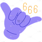 扁平可爱手势贴纸-SVG-666
