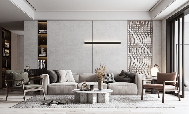【新提醒】现代客厅 沙发背景墙-室内设计...