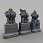 Warhammer Dwarf Statues, Tracy Hunt : Set of Statues i made for Warhammer Online Age of Reckoning