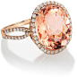 Blue Nile Morganite and Diamond Ring in 14k Rose Gold ... bluenile