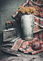 Still life with a clock and a vase