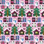 可爱小屋 圣诞树 雪人 丝带礼物 可爱图案插图插画设计AI ti367a14314