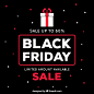 Black friday background with gift Free Vector