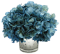 Mercury Glass Votive, Blue Hydrangea transitional-artificial-flower-arrangements