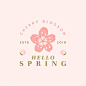 Pink cherry blossom badge vector | free image by rawpixel.com / manotang