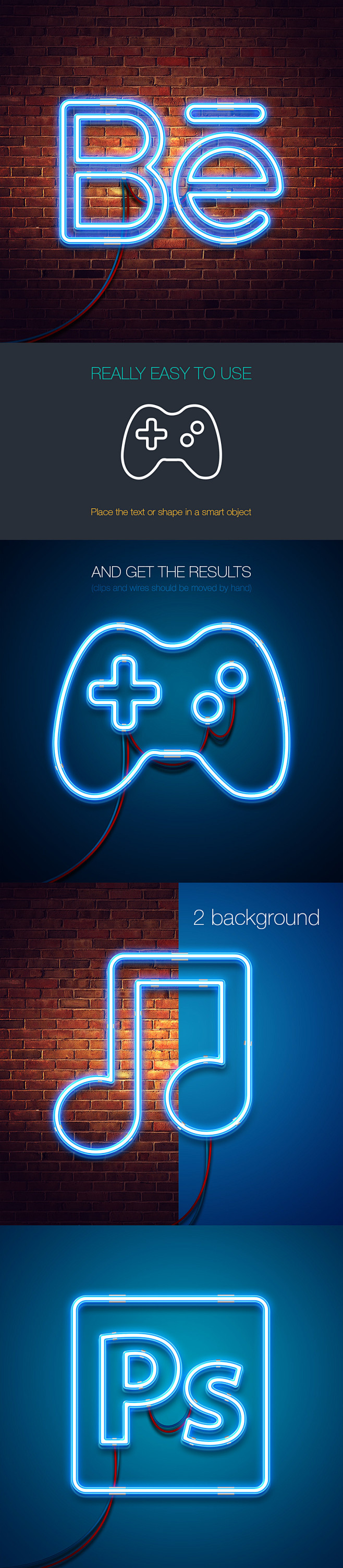 Free neon mock-up : ...