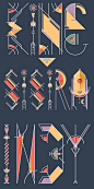 YWFT King管状式字母字体排版设计封面大图