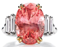  Harry Winston's Very Rare & Precious Padparadscha sapphire and diamond ring