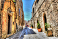 埃里塞Erice的街道。位于Mount Erice山的顶部，西西里岛，意大利