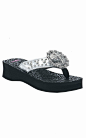 M&F® Blazin Roxx Ladies Angel Black w/Silver & Large Concho Sandals