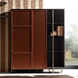 Apotema modern cupboard with leather panels - DIOTTI.COM