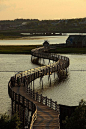 加拿大新不伦瑞克Boardwalk in the small town of Bouctouche 