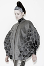 Geometric Fashion with faceted 3D structure - triangle tessellation, shape & volume; experimental sculptural fashion; wearable art // Rachel Poulter