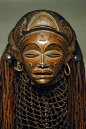 virtual-artifacts: “Mask from the Chokwe people of DR Congo, Angola or Zambia ca. early 20th century Wood, beads, raffia, cloth, metal, rope ” note the septum.