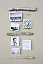 DIY: driftwood photo display