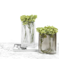 纳茉/现代简约曲型水波纹琥珀色玻璃花瓶插花花器家居创意摆件-tmall.com天猫