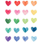 Watercolor Rainbow Hearts Art Print by Poppy Loves to Groove